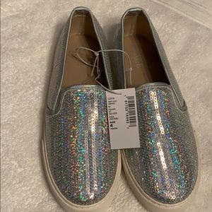 Children’s Place Silver Sequin Slip Ons